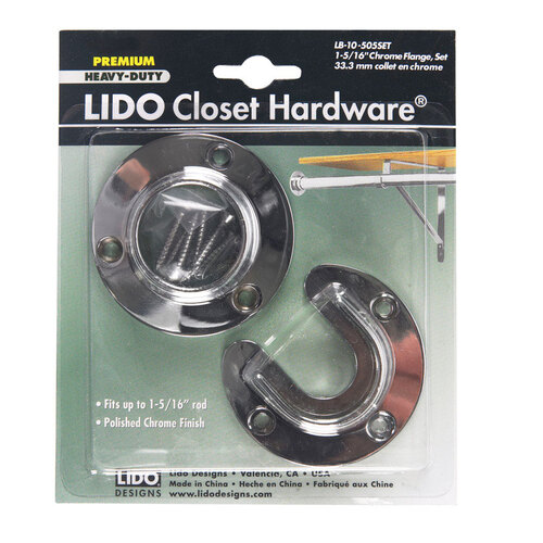 Lido LB-10-505SET Closet Flange Set 1-1/4" L X 1-5/16" D Polished Chrome Steel Polished Chrome