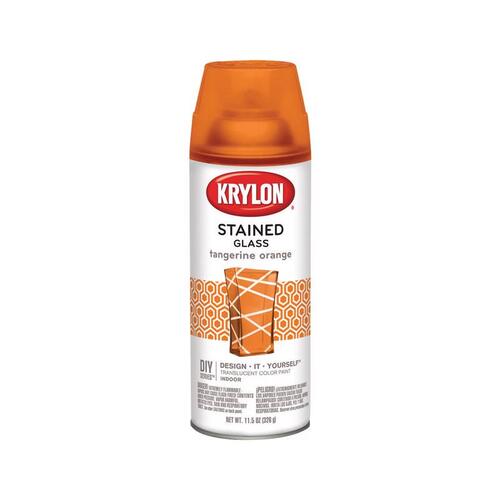 KRYLON 1603877 Spray Paint Stained Glass Translucent Tangerine Orange 11.5 oz Tangerine Orange