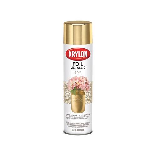 KRYLON K01050000 Metallic Spray Paint Foil High Gloss Gold 8 oz Gold