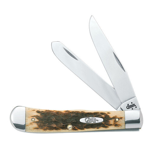 Case 164 Pocket Knife Trapper Amber Stainless Steel 7.1"