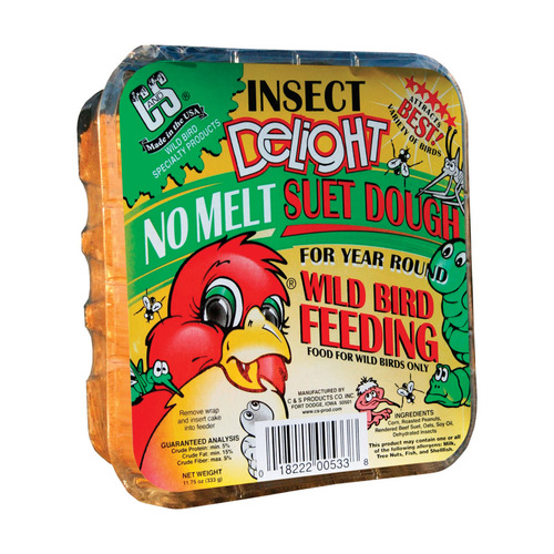 C & S 12533 No Melt Suet Dough Delights Bird Suet, 11.75 oz