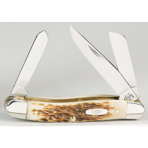 Pocket Knife Stockman Med Amber Stainless Steel 4"
