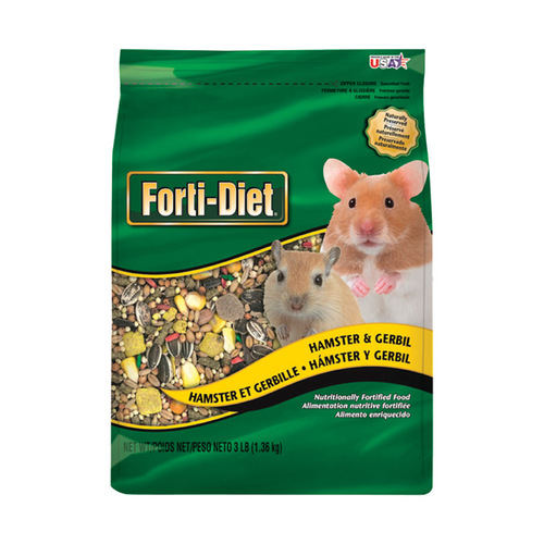 Kaytee 100037313 Food Forti-Diet Natural Pellets Gerbil/Hamster 3 lb