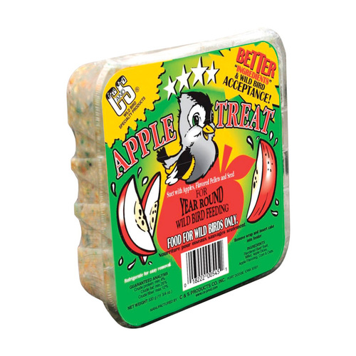 C&S Products 12545 Wild Bird Food Apple Treat Assorted Species Beef Suet 11.75 oz