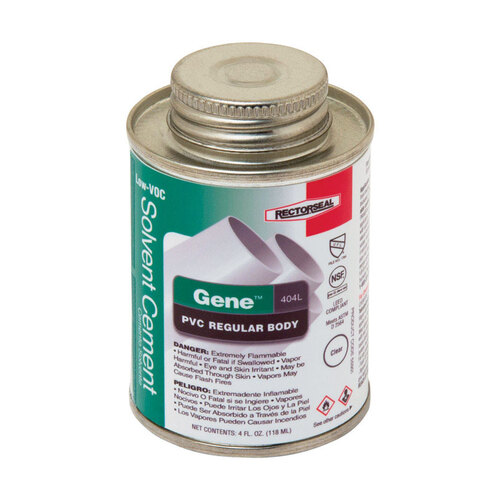 RectorSeal 55901 Solvent Cement Gene Clear For PVC 4 oz Clear