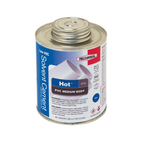 RectorSeal 55990 Solvent Cement Hot Blue For PVC 16 oz Blue