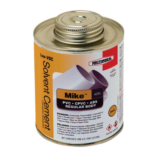 RectorSeal 55973 Multi-Purpose Solvent Cement Mike Amber For ABS/CPVC/PVC 16 oz Amber
