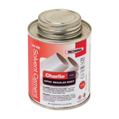 RectorSeal 55957 Solvent Cement Charlie Orange For CPVC 8 oz Orange