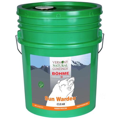 Vermont Natural Coatings 101987 Waterborne Wood Finish Sun Warden Flat Clear Water-Based 5 gal Clear