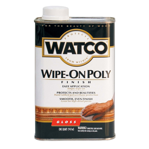 Waterborne Wood Finish Wipe On Poly Gloss Clear Oil-Based 1 qt Clear