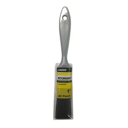 Linzer 1117 0100 Paint Brush, 1 in W, 2-1/4 in L Bristle, Polyester Bristle, Varnish Handle Silver
