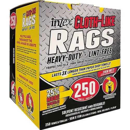 Intex NW-00253-250 Wiping Rags Fiber Blend 10" W X 11" L