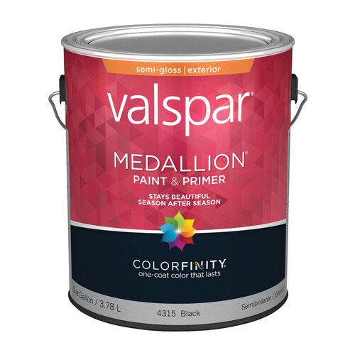 Valspar 027.0004315.007XCP4 Paint Medallion SemiGloss Black Exterior