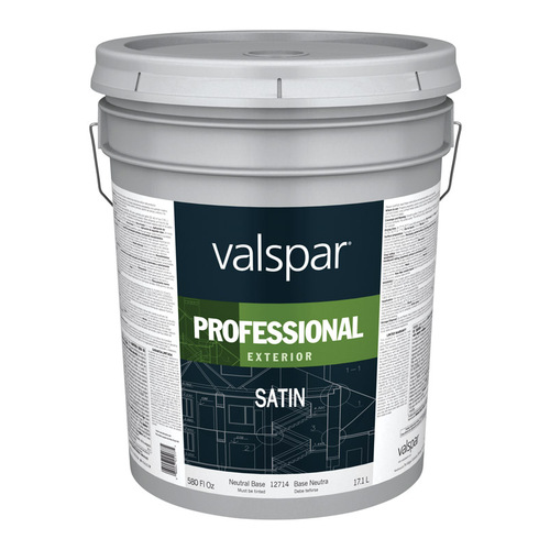 Professional 045.00.008 Exterior Paint, Satin, 5 gal Neutral Base