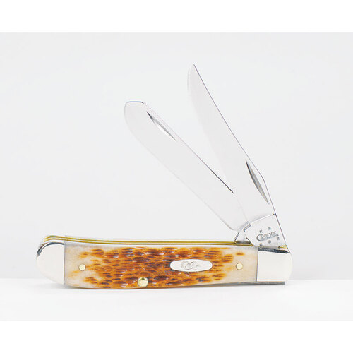 Case 013 Pocket Knife Mini Trapper Amber Stainless Steel