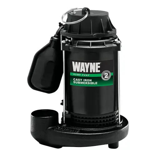 Wayne CDT50 Sump Pump 1/2 HP 5100 gph Cast Iron Tethered Float Switch AC Submersible