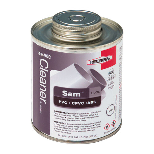 RectorSeal 55932 Cleaner Sam Clear For ABS/CPVC/PVC 16 oz Clear