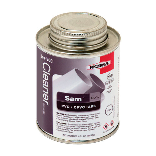Cleaner Sam Clear For ABS/CPVC/PVC 8 oz Clear
