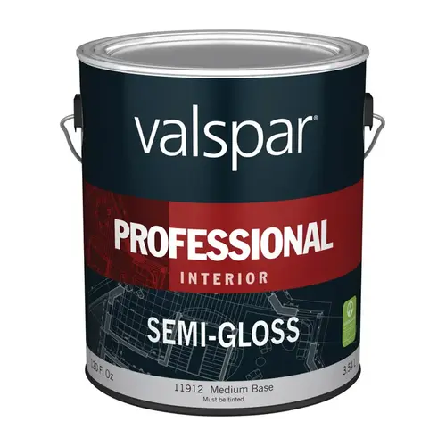 045.00.007 Interior Paint, Semi-Gloss, Medium Base, 1 gal Can - pack of 4