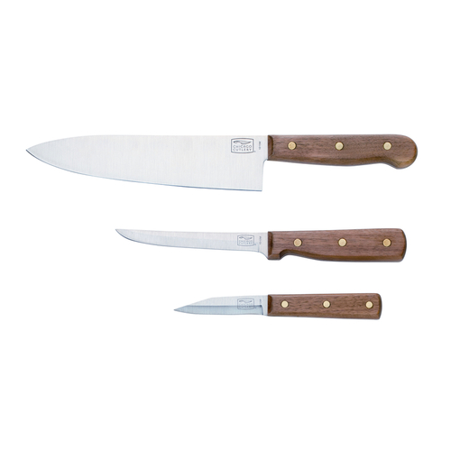 Chicago Cutlery 6107767 Knife Set Walnut Tradition Stainless Steel 3 pc Satin