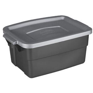 Rubbermaid Roughneck 3 gal Black/Gray Storage Box 7 in. H X 10.3