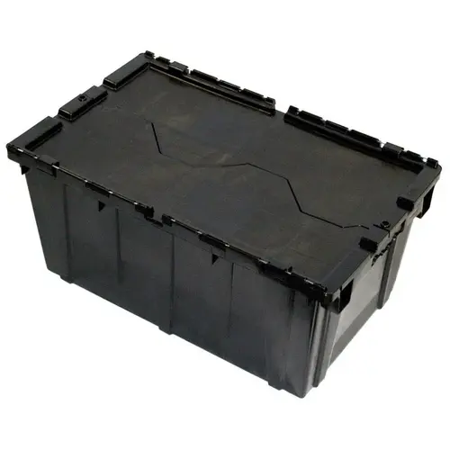 Storage Tote Nestable 12.5" H X 16.6" W Stackable Black