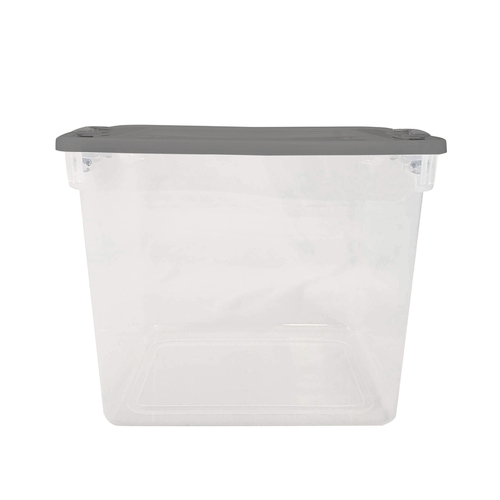 Homz 3430CLGRP.08 Storage Tote Latching 12-1/8" H X 13" W X 16-1/4" D Stackable Black/Clear