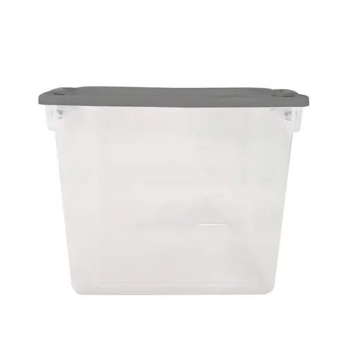 Storage Tote Latching 12-1/8" H X 13" W X 16-1/4" D Stackable Black/Clear - pack of 8