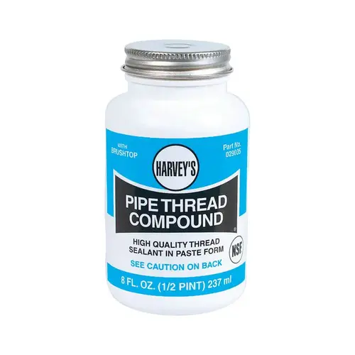 Pipe Thread Compound, 8 fl-oz Jar, Thick Paste, Gray