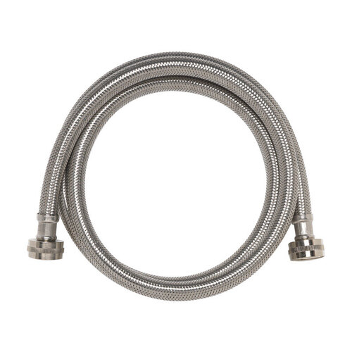 Washing Machine Supply Line 3/4" Hose Thread T X 3/4" D Hose Thread 72 ft. Braided Stainless Steel Washing Mach