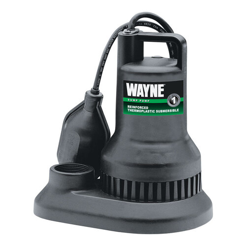 Wayne WST40 Sump Pump 1 4 HP 2 250 Gph Thermoplastic Tethered Float 