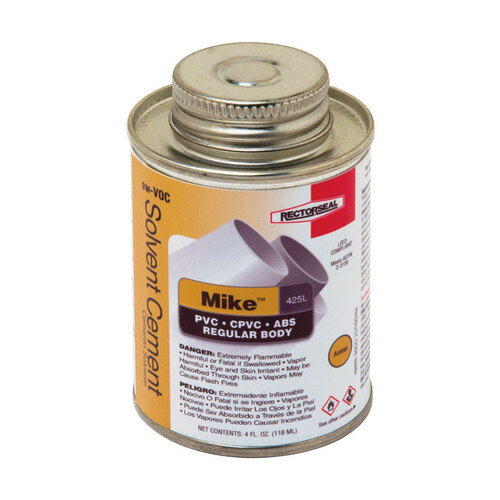RectorSeal 55969 Multi-Purpose Solvent Cement Mike Amber For ABS/CPVC/PVC 4 oz Amber
