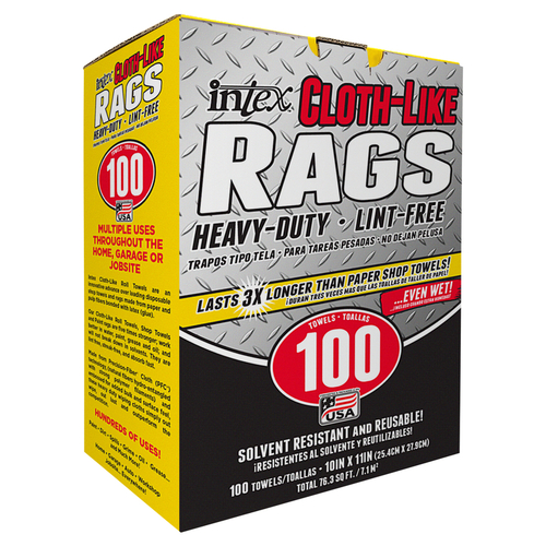 Intex NW-00252-100 Wiping Rags Cloth-Like Fiber Blend 10" W X 11" L