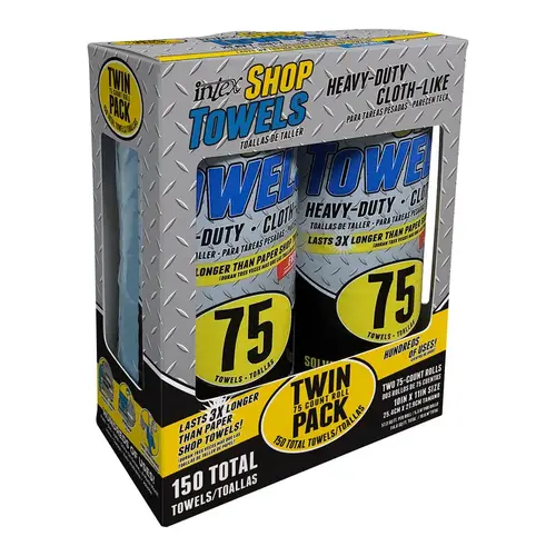 Intex NW-00446-275 Shop Towels Cloth-Like 10" W X 11" L 75 ct Pair