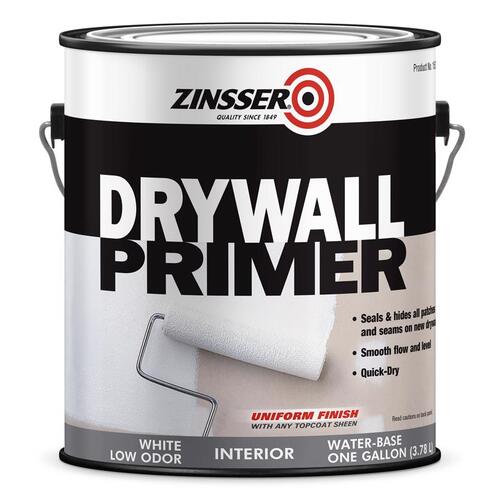 Primer White Flat/Matte Water-Based Styrenated Acrylic 1 gal White - pack of 4