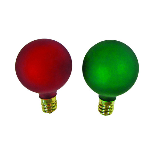 Celebrations 1055-71 Christmas Light Bulbs Incandescent G40 Globe Multicolored 2 ct Replacement