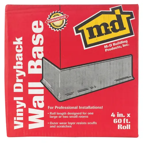 Wall Base 4" H X 60 ft. L Prefinished Black Vinyl Prefinished