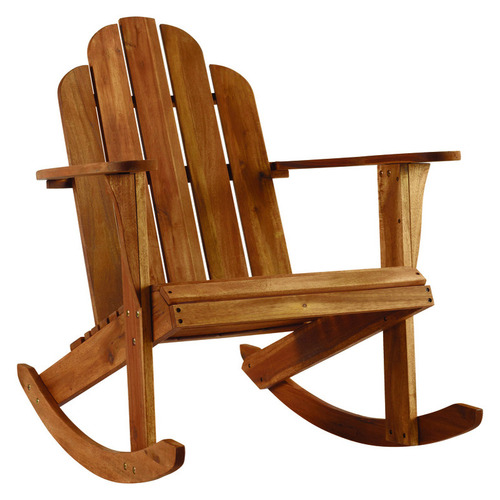 Linon Home Decor 21152T3601KDU Rocking Chair Tahoe Brown Wood Frame Adirondack