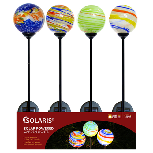 Outdoor Garden Stake Assorted Glass/Metal 31" H Planet Globe Assorted