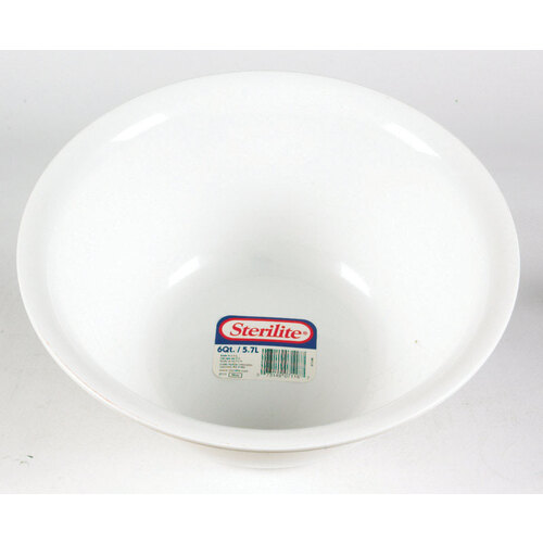 Sterilite 07118012 Bowl 6 oz White Plastic round 12-3/4" D White