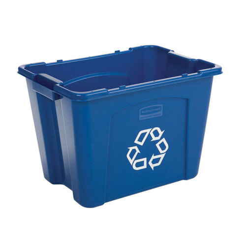 Rubbermaid 571473BLUE Recycling Tote 14 gal Blue Resin Blue