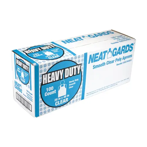 Neatgards Heavy Duty Smooth Clear Poly Apron, 100 Each