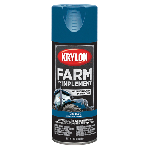 KRYLON K01936000-XCP6 Farm Equipment Spray High-Gloss Ford Blue 12 oz Ford Blue - pack of 6