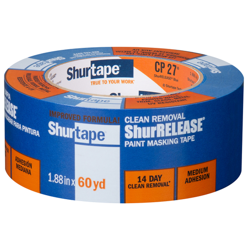 Shurtape 202880 Painter's Tape Shurrelease 1.88" W X 60 yd L Blue Medium Strength Blue