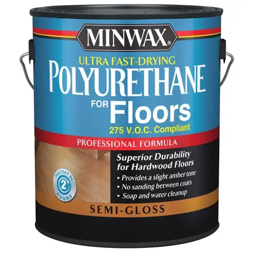 Fast-Drying Polyurethane Ultra Semi-Gloss Clear Water-Based 1 gal Clear