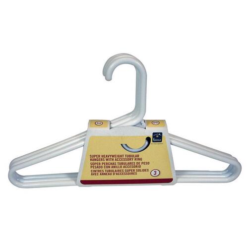 Heavy Duty Clothes Hangers 9-1/4" H X 1/4" W X 17" L Plastic White White