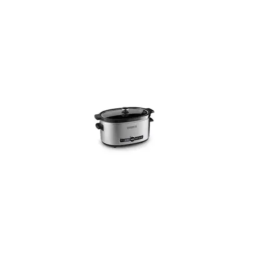 Slow Cooker 6 qt Metallic Stainless Steel Programmable Metallic