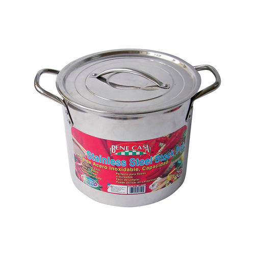 Stock Pot Stainless Steel 11.18" 20 qt Silver Silver