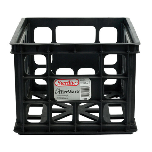 Sterilite 16929006 Crate Storage Plastic Black 151/8 " x 133/4 " x 10