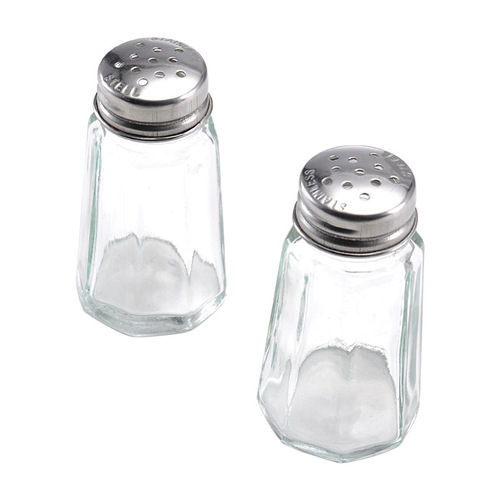 Salt and Pepper Set Clear Glass Clear Pair